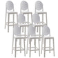Modern Style Plastic Counter Stool Footrest Furniture in Matte Finish for Indoor White 8 Piece Set Clearhalo 'Bar Furniture' 'Bar Stools' 'bar_stools' 'furn' 'furn_bar_stools' 'Furniture' 'Kitchen & Dining Furniture' 6096296