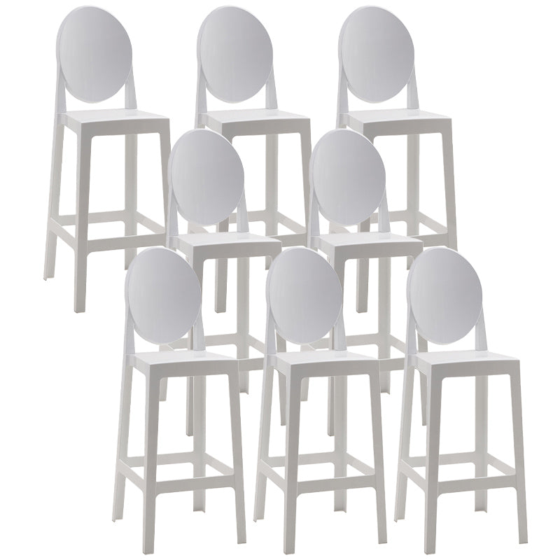 Modern Style Plastic Counter Stool Footrest Furniture in Matte Finish for Indoor White 8 Piece Set Clearhalo 'Bar Furniture' 'Bar Stools' 'bar_stools' 'furn' 'furn_bar_stools' 'Furniture' 'Kitchen & Dining Furniture' 6096296