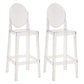 Modern Style Plastic Counter Stool Footrest Furniture in Matte Finish for Indoor Clear 2 Piece Set Clearhalo 'Bar Furniture' 'Bar Stools' 'bar_stools' 'furn' 'furn_bar_stools' 'Furniture' 'Kitchen & Dining Furniture' 6096297