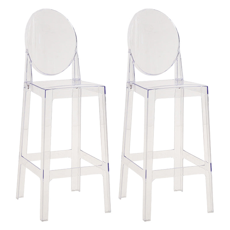 Modern Style Plastic Counter Stool Footrest Furniture in Matte Finish for Indoor Clear 2 Piece Set Clearhalo 'Bar Furniture' 'Bar Stools' 'bar_stools' 'furn' 'furn_bar_stools' 'Furniture' 'Kitchen & Dining Furniture' 6096297