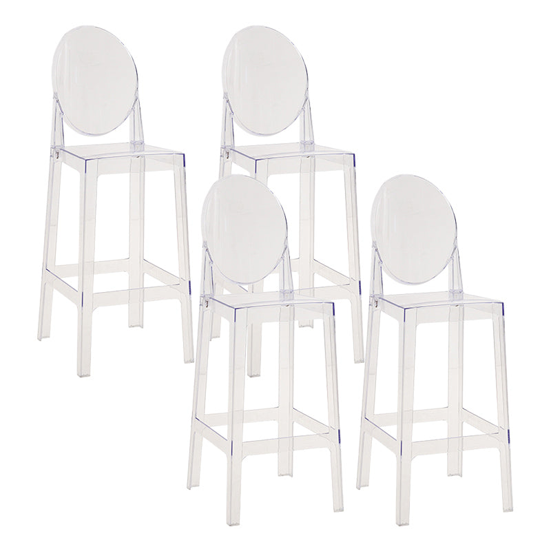 Modern Style Plastic Counter Stool Footrest Furniture in Matte Finish for Indoor Clear 4 Piece Set Clearhalo 'Bar Furniture' 'Bar Stools' 'bar_stools' 'furn' 'furn_bar_stools' 'Furniture' 'Kitchen & Dining Furniture' 6096298