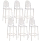 Modern Style Plastic Counter Stool Footrest Furniture in Matte Finish for Indoor Clear 6 Piece Set Clearhalo 'Bar Furniture' 'Bar Stools' 'bar_stools' 'furn' 'furn_bar_stools' 'Furniture' 'Kitchen & Dining Furniture' 6096299