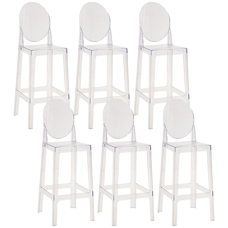 Modern Style Plastic Counter Stool Footrest Furniture in Matte Finish for Indoor Clear 6 Piece Set Clearhalo 'Bar Furniture' 'Bar Stools' 'bar_stools' 'furn' 'furn_bar_stools' 'Furniture' 'Kitchen & Dining Furniture' 6096299