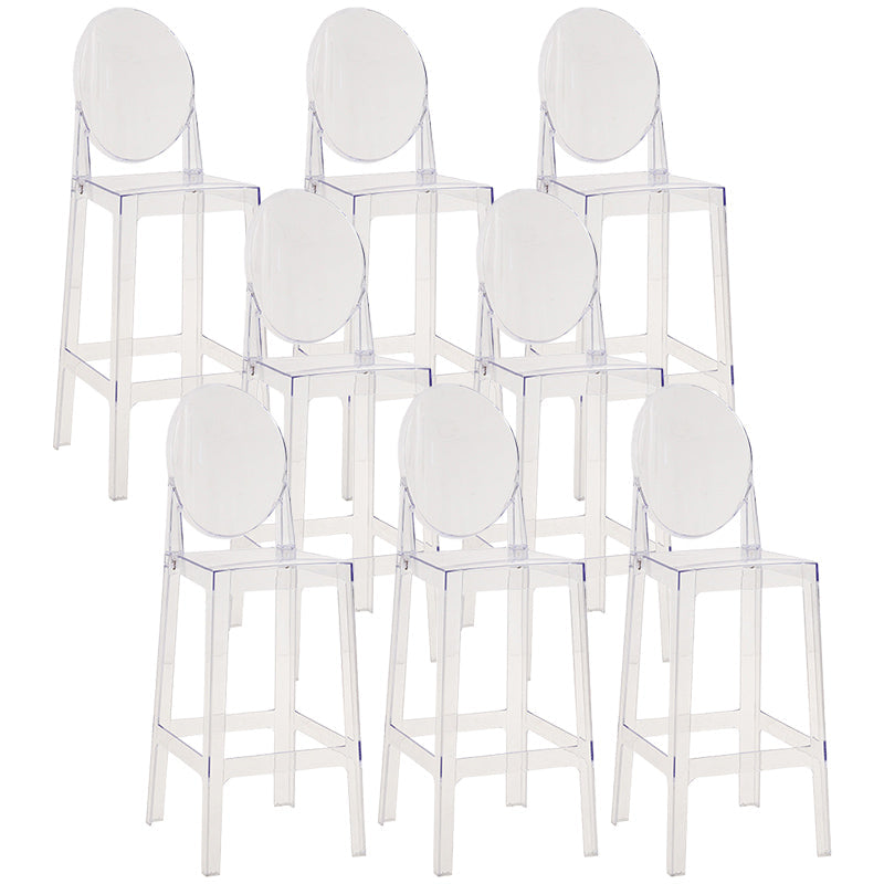 Modern Style Plastic Counter Stool Footrest Furniture in Matte Finish for Indoor Clear 8 Piece Set Clearhalo 'Bar Furniture' 'Bar Stools' 'bar_stools' 'furn' 'furn_bar_stools' 'Furniture' 'Kitchen & Dining Furniture' 6096300
