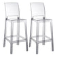 Modern Style Plastic Counter Stool Footrest Furniture in Matte Finish for Indoor Smoke Gray 2 Piece Set Clearhalo 'Bar Furniture' 'Bar Stools' 'bar_stools' 'furn' 'furn_bar_stools' 'Furniture' 'Kitchen & Dining Furniture' 6096301
