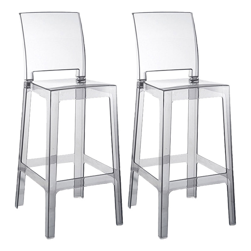Modern Style Plastic Counter Stool Footrest Furniture in Matte Finish for Indoor Smoke Gray 2 Piece Set Clearhalo 'Bar Furniture' 'Bar Stools' 'bar_stools' 'furn' 'furn_bar_stools' 'Furniture' 'Kitchen & Dining Furniture' 6096301