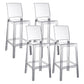 Modern Style Plastic Counter Stool Footrest Furniture in Matte Finish for Indoor Smoke Gray 4 Piece Set Clearhalo 'Bar Furniture' 'Bar Stools' 'bar_stools' 'furn' 'furn_bar_stools' 'Furniture' 'Kitchen & Dining Furniture' 6096302