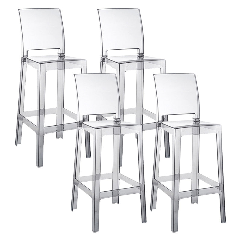 Modern Style Plastic Counter Stool Footrest Furniture in Matte Finish for Indoor Smoke Gray 4 Piece Set Clearhalo 'Bar Furniture' 'Bar Stools' 'bar_stools' 'furn' 'furn_bar_stools' 'Furniture' 'Kitchen & Dining Furniture' 6096302