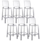 Modern Style Plastic Counter Stool Footrest Furniture in Matte Finish for Indoor Smoke Gray 6 Piece Set Clearhalo 'Bar Furniture' 'Bar Stools' 'bar_stools' 'furn' 'furn_bar_stools' 'Furniture' 'Kitchen & Dining Furniture' 6096303