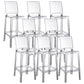 Modern Style Plastic Counter Stool Footrest Furniture in Matte Finish for Indoor Smoke Gray 8 Piece Set Clearhalo 'Bar Furniture' 'Bar Stools' 'bar_stools' 'furn' 'furn_bar_stools' 'Furniture' 'Kitchen & Dining Furniture' 6096304