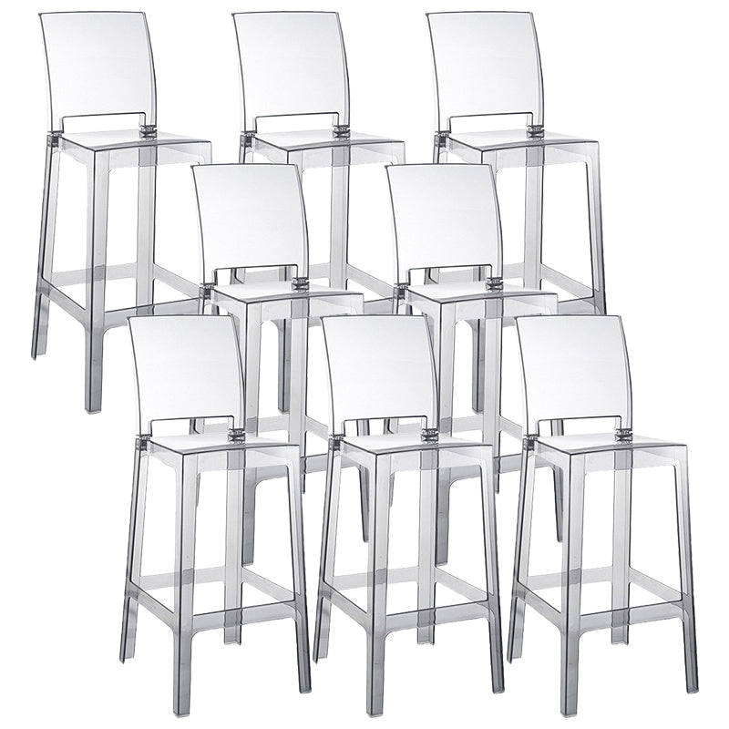 Modern Style Plastic Counter Stool Footrest Furniture in Matte Finish for Indoor Smoke Gray 8 Piece Set Clearhalo 'Bar Furniture' 'Bar Stools' 'bar_stools' 'furn' 'furn_bar_stools' 'Furniture' 'Kitchen & Dining Furniture' 6096304