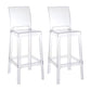 Modern Style Plastic Counter Stool Footrest Furniture in Matte Finish for Indoor White-Clear 2 Piece Set Clearhalo 'Bar Furniture' 'Bar Stools' 'bar_stools' 'furn' 'furn_bar_stools' 'Furniture' 'Kitchen & Dining Furniture' 6096305
