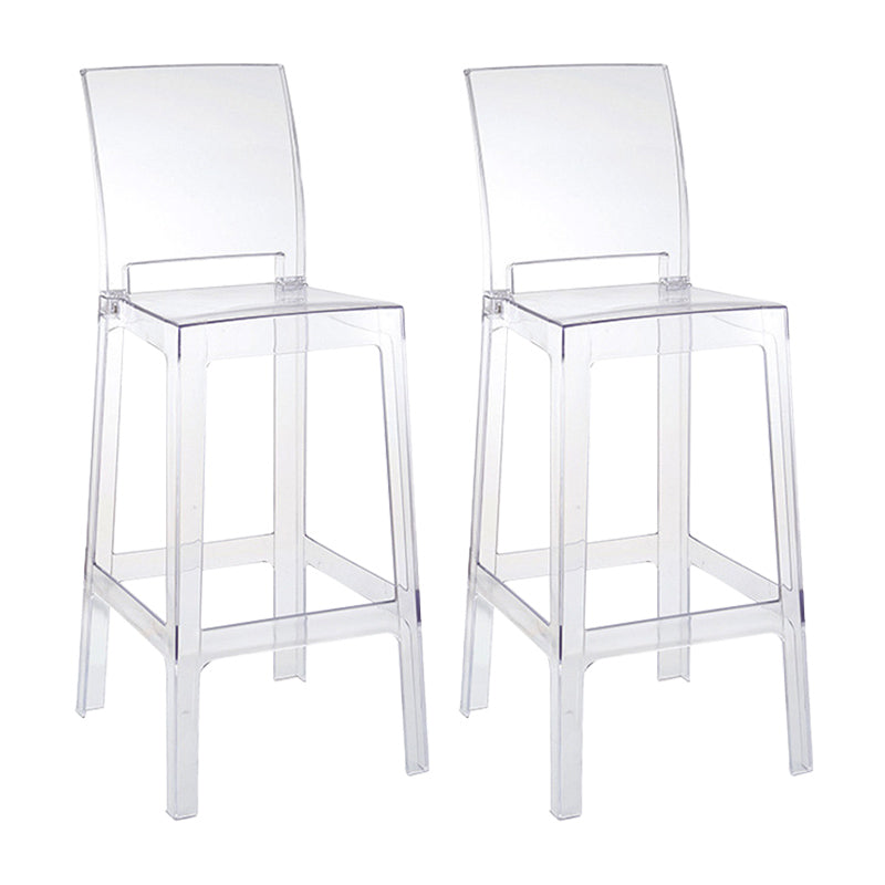 Modern Style Plastic Counter Stool Footrest Furniture in Matte Finish for Indoor White-Clear 2 Piece Set Clearhalo 'Bar Furniture' 'Bar Stools' 'bar_stools' 'furn' 'furn_bar_stools' 'Furniture' 'Kitchen & Dining Furniture' 6096305