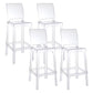 Modern Style Plastic Counter Stool Footrest Furniture in Matte Finish for Indoor White-Clear 4 Piece Set Clearhalo 'Bar Furniture' 'Bar Stools' 'bar_stools' 'furn' 'furn_bar_stools' 'Furniture' 'Kitchen & Dining Furniture' 6096306