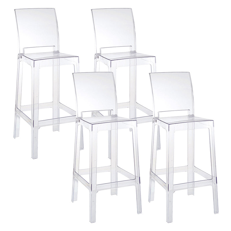 Modern Style Plastic Counter Stool Footrest Furniture in Matte Finish for Indoor White-Clear 4 Piece Set Clearhalo 'Bar Furniture' 'Bar Stools' 'bar_stools' 'furn' 'furn_bar_stools' 'Furniture' 'Kitchen & Dining Furniture' 6096306
