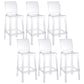 Modern Style Plastic Counter Stool Footrest Furniture in Matte Finish for Indoor White-Clear 6 Piece Set Clearhalo 'Bar Furniture' 'Bar Stools' 'bar_stools' 'furn' 'furn_bar_stools' 'Furniture' 'Kitchen & Dining Furniture' 6096307