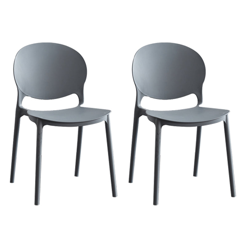 Moderne stapelbare stoel Dineren Open Achter Back Armloze stoel voor keuken met plastic benen