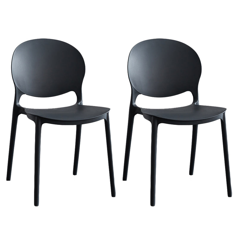 Moderne stapelbare stoel Dineren Open Achter Back Armloze stoel voor keuken met plastic benen