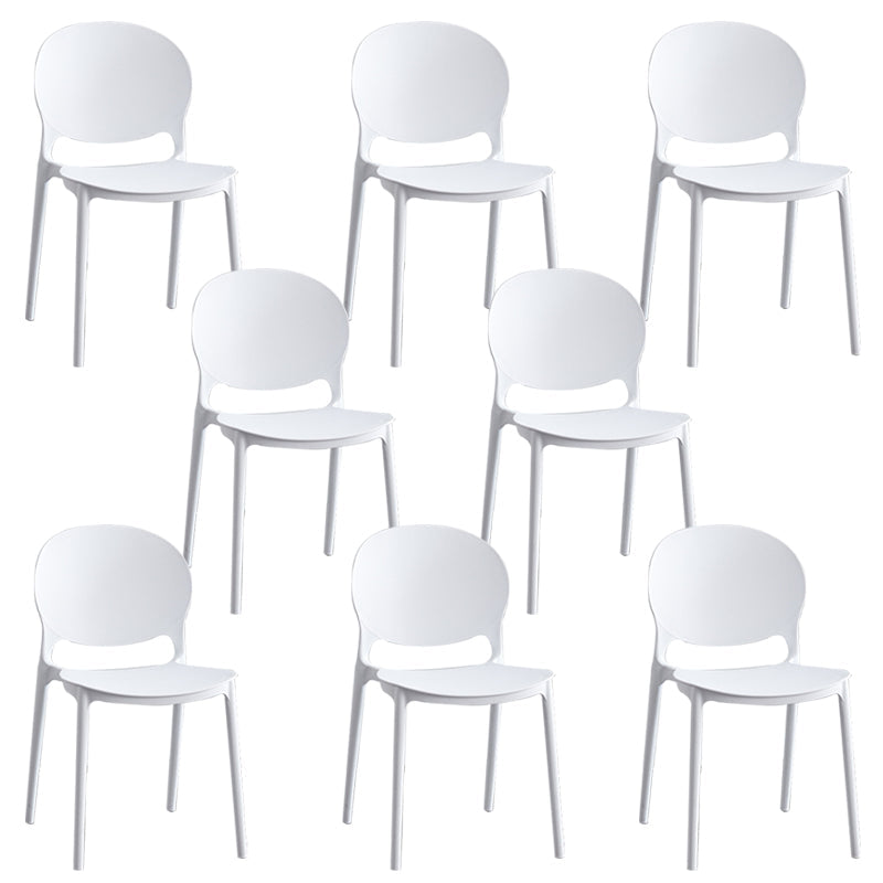 Moderne stapelbare stoel Dineren Open Achter Back Armloze stoel voor keuken met plastic benen