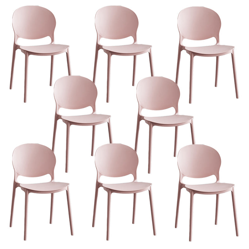 Moderne stapelbare stoel Dineren Open Achter Back Armloze stoel voor keuken met plastic benen