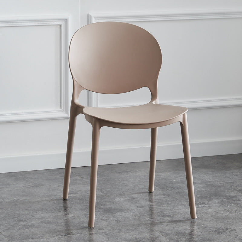 Moderne stapelbare stoel Dineren Open Achter Back Armloze stoel voor keuken met plastic benen