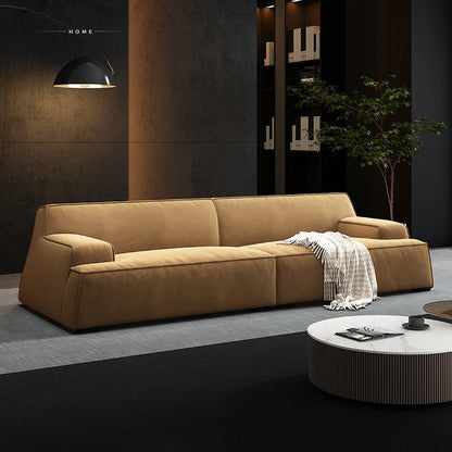Contemporary Recessed Arm Sofa Tight Back Standard Sofa for Living Room