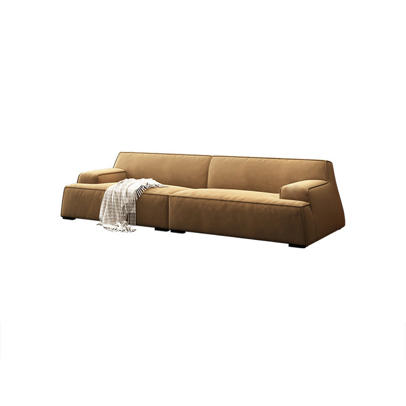 Contemporary Recessed Arm Sofa Tight Back Standard Sofa for Living Room