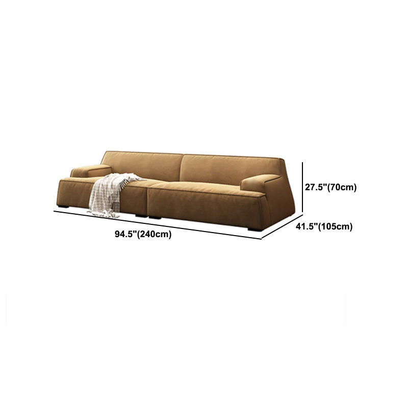 Contemporary Recessed Arm Sofa Tight Back Standard Sofa for Living Room