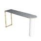 Free Form Double Pedestal Bar Table Stone Top Bar Height Table for Living Room Gold Gray Clearhalo 'Bar Furniture' 'Bar Tables' 'bar_tables' 'furn' 'furn_bar_tables' 'Furniture' 'Kitchen & Dining Furniture' 6096484