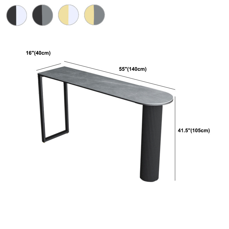 Free Form Double Pedestal Bar Table Stone Top Bar Height Table for Living Room Clearhalo 'Bar Furniture' 'Bar Tables' 'bar_tables' 'furn' 'furn_bar_tables' 'Furniture' 'Kitchen & Dining Furniture' 6096492