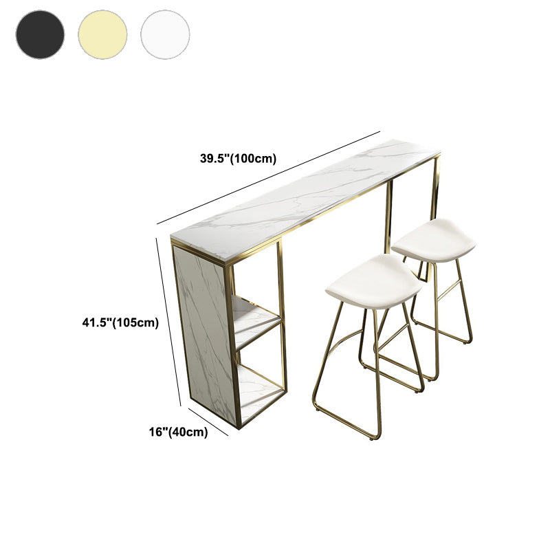 Tavolo da tavolo da pub rettangolo in finta barra di marmo tavolo da cocktail con scaffali