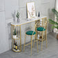 Glam Specialty Bar Dining Table Stone Bistro Bar Table with Shelves 55.1"L x 15.7"W x 41.3"H White Without Chairs Clearhalo 'Bar Furniture' 'Bar Tables' 'bar_tables' 'furn' 'furn_bar_tables' 'Furniture' 'Kitchen & Dining Furniture' 6096555