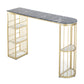 Glam Specialty Bar Dining Table Stone Bistro Bar Table with Shelves Black Without Chairs Clearhalo 'Bar Furniture' 'Bar Tables' 'bar_tables' 'furn' 'furn_bar_tables' 'Furniture' 'Kitchen & Dining Furniture' 6096561