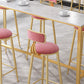 Glam Pub Tafel Bar Hoogte Rechthoek Bartafel met wit stenen blad