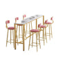 Glam Pub Tafel Bar Hoogte Rechthoek Bartafel met wit stenen blad