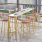 Glam Pub Tafel Bar Hoogte Rechthoek Bartafel met wit stenen blad