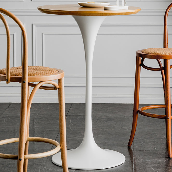 Tavolo da pranzo rotondo industriale di altezza della barra del piedistallo in metallo