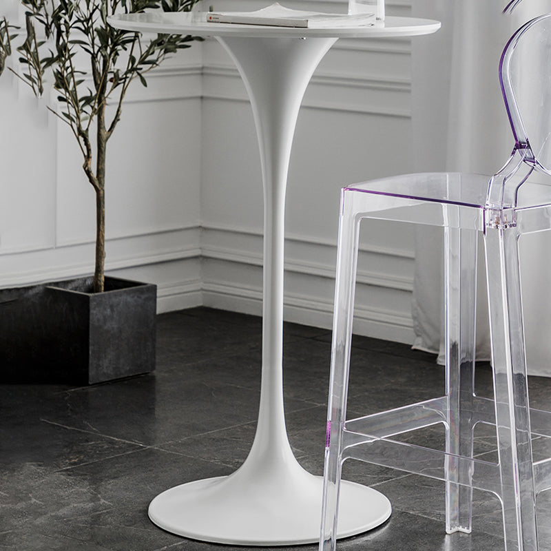 Tavolo da pranzo rotondo industriale di altezza della barra del piedistallo in metallo