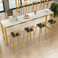 Table de bar rectangulaire en pierre Glam, hauteur de bar, pour l'intérieur