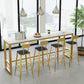 Table de bar rectangulaire en pierre Glam, hauteur de bar, pour l'intérieur