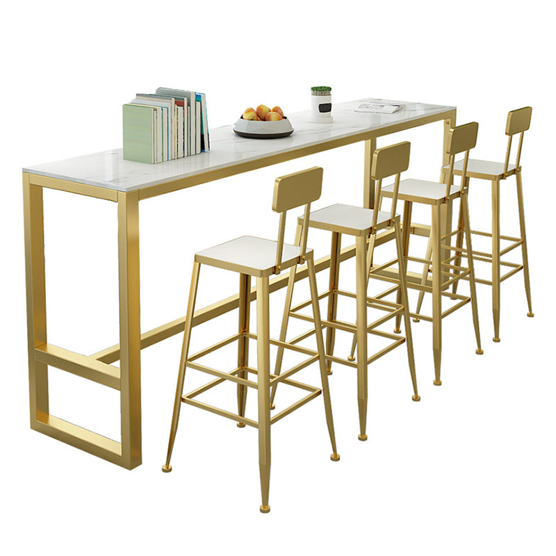 Table de bar rectangulaire en pierre Glam, hauteur de bar, pour l'intérieur