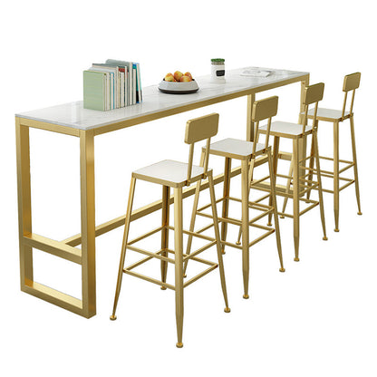 Table de bar rectangulaire en pierre Glam, hauteur de bar, pour l'intérieur
