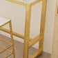 Table de bar rectangulaire en pierre Glam, hauteur de bar, pour l'intérieur