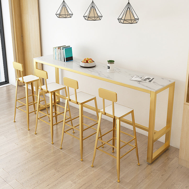 Table de bar rectangulaire en pierre Glam, hauteur de bar, pour l'intérieur