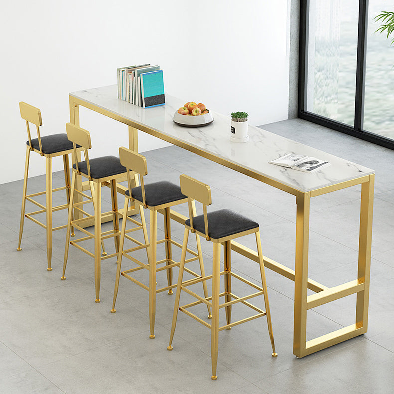 Table de bar rectangulaire en pierre Glam, hauteur de bar, pour l'intérieur