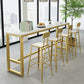 Table de bar rectangulaire en pierre Glam, hauteur de bar, pour l'intérieur