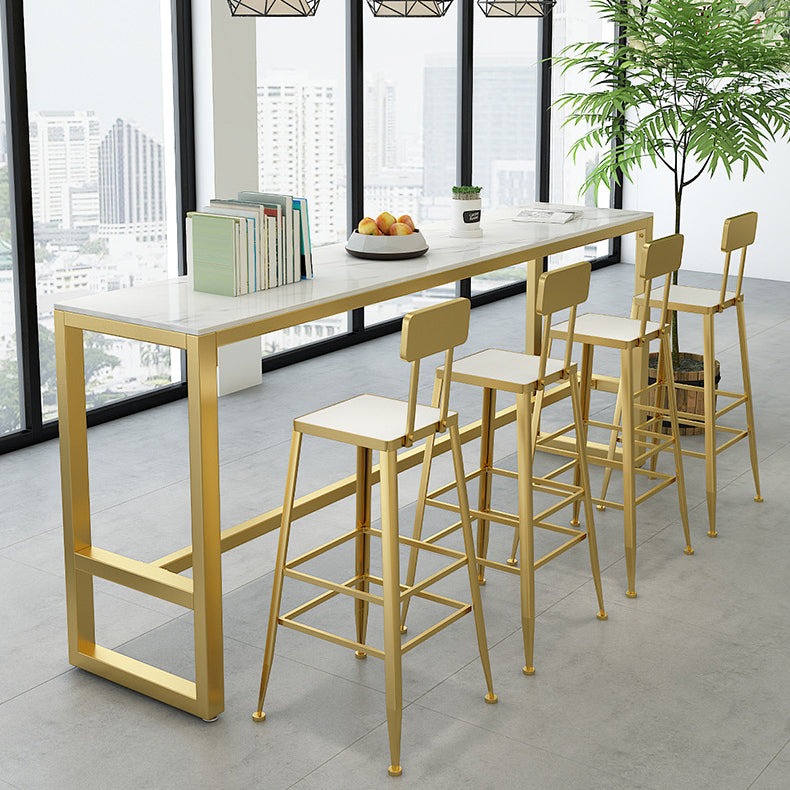 Table de bar rectangulaire en pierre Glam, hauteur de bar, pour l'intérieur