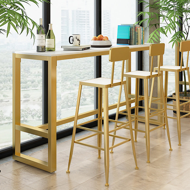 Table de bar rectangulaire en pierre Glam, hauteur de bar, pour l'intérieur