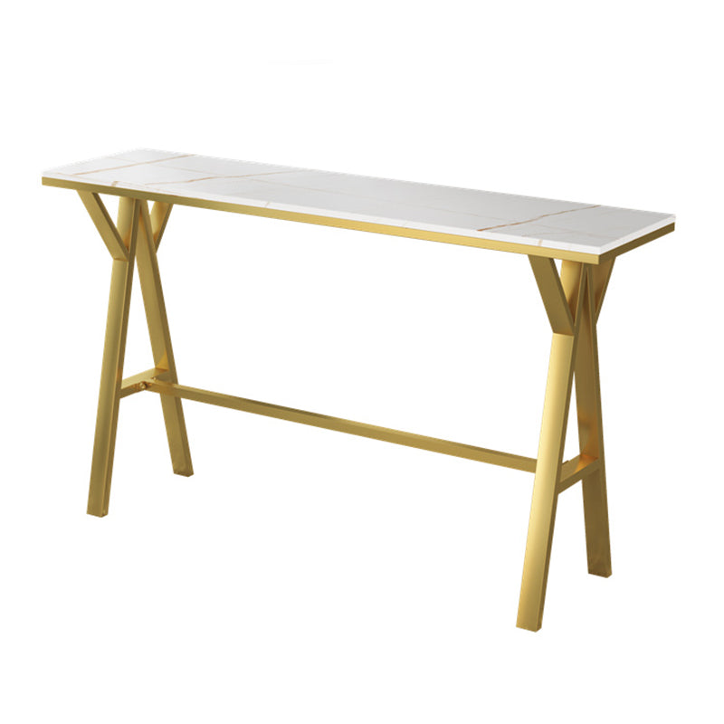 Industrial Rectangle Bar Table Metal Base Bar Height Table for Living Room