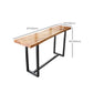 Rectangle Solid Wood Bar Table Black Legs and Metal Base Bar Table